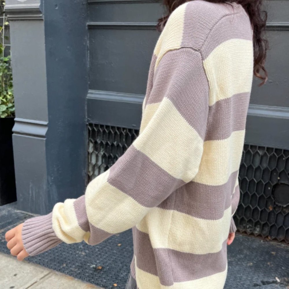 BRANDY MELVILLE BRIANNA COTTON THICK STRIPE SWEATER